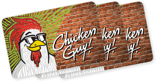 Stack of Chicken Guy! gift cards
